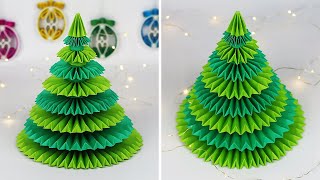 DIY Paper Christmas Tree  How To Make a 3D Xmas Tree  Christmas Decor [upl. by Nahgeem]