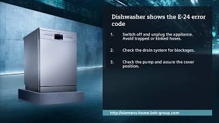 How do I check my dishwasher when the E24 error code is shown [upl. by Arit201]