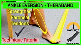 Ankle Eversion With Resistance Band Strengthening Exercise Tutorial  ONLINE PHYSIO EXERCISES [upl. by Halueb]