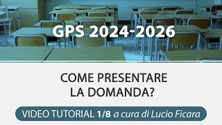 VIDEO TUTORIAL Gps 2024 come presentare la domanda 18 [upl. by Wilfrid130]