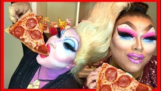 DRAG QUEEN MUKBANG PINKS PIZZA [upl. by Karia]