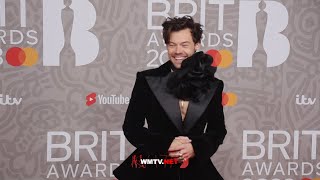 Harry Styles arrives at 2023 BRIT Awards Red carpet in London UK [upl. by Llednil]