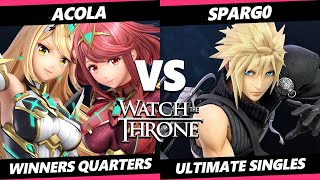 WTT 2023  Acola Pyra Mythra Vs Spargo Cloud Smash Ultimate  SSBU [upl. by Lsil920]