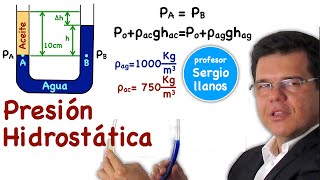 Aplicación Presión Hidrostática Mecánica de Fluidos [upl. by Lezti]