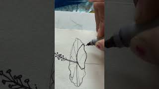 Hibiscus drawing shorts drawing artist viral [upl. by Knuth956]