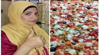 أسهل طريقة للبيتزا في خمس دقايق تعجنيها🥘🥘 [upl. by Huldah]