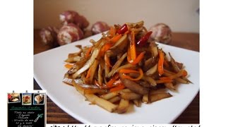 Kimpila Kinpira au topinambour  une recette de la cuisine familiale japonaise [upl. by Ruff953]