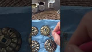 How To Restore Furniture Hardware With Gilding Wax shorts [upl. by Ahsac]