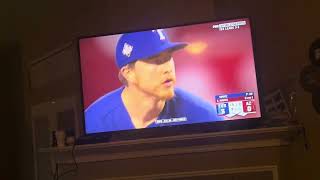 Rangers Fan Reacts To Winning First World Series In Franchise History🥹🥹❤️❤️ [upl. by Tevis]