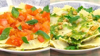 Ravioles de verdura con salsa liviana de tomates o con pesto [upl. by Ahsinnek]