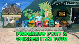 PROGRESO PORT amp CHICHEN ITZA TOUR  Yucatán Mexico4K [upl. by Marciano]