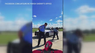 Lafourche Parish Sheriffs deputies take on the Deadpool Dance Challenge [upl. by Lisan]