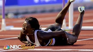 Bizarre moment Zagre crashes on final hurdle of solo hurdles time trial  NBC Sports [upl. by Ellehcear]