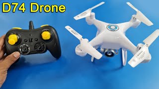 সস্তায় ড্রোন ক্যামেরা কিনুন D74 Drone Camera Unboxing amp Review in Water Prices [upl. by Suraved]