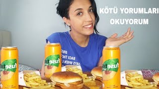 Kötü yorumları okuyorum  Burger King Tavuklu Barbekü Brioche Menü Türkçe Mukbang [upl. by Linn648]