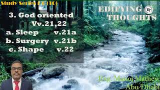 Edifying Thoughts  E242  Evg Manoj Mathew  Springs of Genesis  Class VI10 [upl. by Grant]