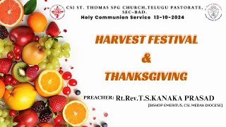 ST Thomas SPG Church Telugu Pastorate Holy Communion Service 13102024 [upl. by Genvieve781]