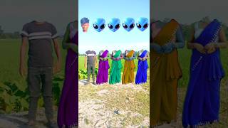 purple green yellow blue saree bhabhi head matching With tu radha meri main shyam tera song vs 😄😃 [upl. by Flan]