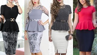 most running Western royal women outfits ideastwo peace skirt with paplum shirts dresses design2021 [upl. by Blatman]