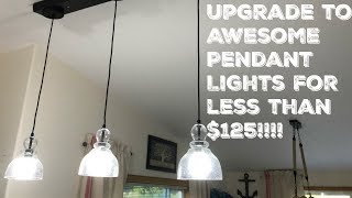 How to Change Pendant Light Fixtures Cheap Light Fixture Update [upl. by Nraa]