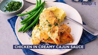 Chicken in creamy cajun sauce  Family Dinner Recipes  Kidspot [upl. by Mallorie]