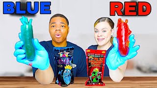 BLUE VS RED CHAMOY PICKLE KIT CHALLENGE [upl. by Oidgime196]