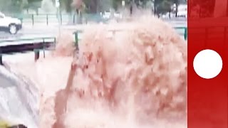 Flash floods caught on camera in Colorado Springs USA [upl. by Annasus]