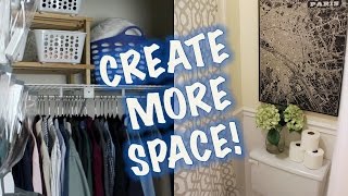 SPACESAVING IDEAS  Closet amp Bathroom Makeover [upl. by Aissatsan]