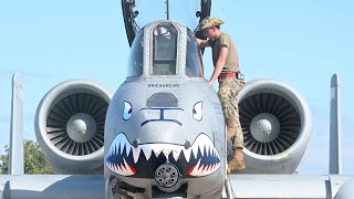 US A10C Thunderbolt II Preflight and Takeoff The Worlds Most Powerful Attack Aircraft [upl. by Hsitirb]