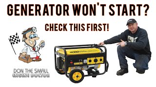 HOWTO Quickly Start A Generator That Wont Start [upl. by Sihunn]