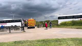 Dorset amp Wiltshire Fire amp Rescue Service Scania P280 amp Mercedes Sprinter leaving Hengistbury Head [upl. by Odlopoel]