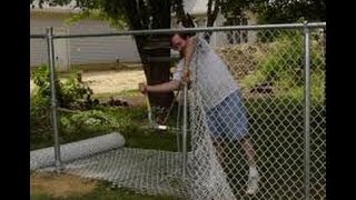 HOW TO INSTALL A CHAIN LINK FENCE PART 2 [upl. by Nylannej]