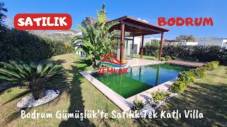 BODRUMDA SATILIK VİLLA Bodrum Gümüşlükte Satılık Tek Katlı Villa [upl. by Enilhtak244]