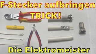 FStecker Richtig auf ein Koaxialkabel montieren SAT Kabel Stecker Anleitung  was zu beachten ist [upl. by Farver839]