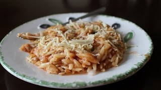 Greek Style Baked Orzo in a light tomato sauce Manestra [upl. by Blair891]