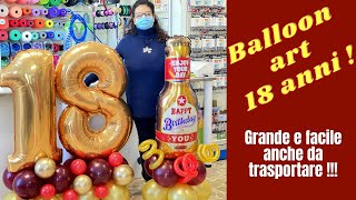 Tutorial balloon art 18 anni   composizione grande con birra facile anche da trasportare [upl. by Adlev]