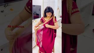 साधी साडी भारी दिसते 💖 नक्की नेसा 😊  Easy way to drape Stylist Saree 😃  prkiduniya [upl. by Titania]