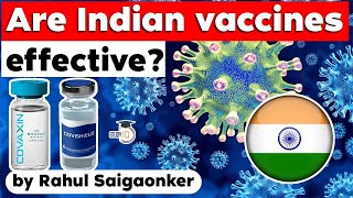 Covid 19 Vaccines of India Covishield and Covaxin efficacy in beating Coronavirus explained  UPSC [upl. by Notgnimer]