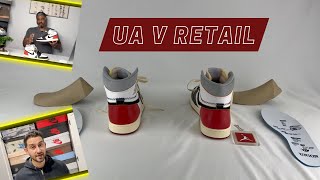 How good are unauthorised authentic pairs UA Fake v Retail Real Jordan 1 Union Black Toe [upl. by Sikko]