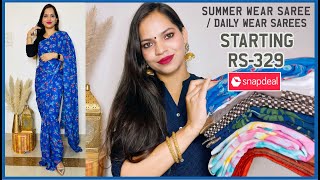 SNAPDEAL Saree Haul Under 600  Lightweight Saree for daily wear  DIMPAL SINGH [upl. by Richia]