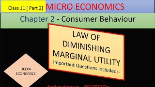 CH 2 Class11 Law of Diminishing Marginal Utility Malayalam explanation [upl. by Joachim]