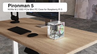 Pironman 5 NVMe M2 SSD PCIe Mini PC Case for Raspberry Pi 5 [upl. by Enelyar509]