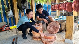 Wood processing process  Making cutting boards from raw wood to sell on the market  Dang Thi Mui [upl. by Odlavu]