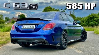 585HP Mercedes AMG C63 S  REVIEW on AUTOBAHN [upl. by Ahsilat]