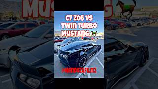 C7 Z06 vs Twin Turbo Gen 2 Mustang shorts race corvette mustang mexico viralvideo [upl. by Ydnas780]