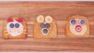 Fun and Healthy Breakfast Ideas for Kids Animal Face Toasts [upl. by Auqinaj]