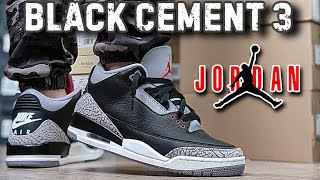 Air Jordan 3 Retro Black Cement 2024 Sneaker Review amp On Feet [upl. by Birdt134]