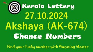 Kerala LotteryAkshaya 27102024Chance Lucky Number Prediction [upl. by Thorbert925]