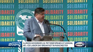 Illinois Gov JB Pritzker speaks at annual AFLCIO Labor Day Breakfast in Manchester [upl. by Larrisa]