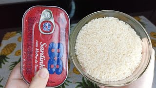 MISTURE ARROZ CRU COM SARDINHA E NÃO VAI MAIS QUERER CARNE NO ALMOÇO OU JANTAR PRONTO EM MINUTOS [upl. by Atinaj]